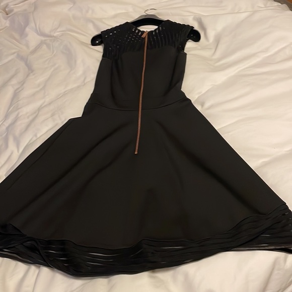 Ted Baker Eleese Mesh Detail Skater Dress - Picture 8 of 11